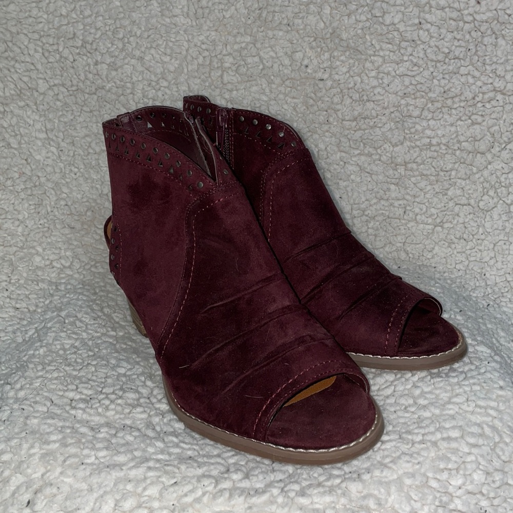 Maroon Open Toed Heels